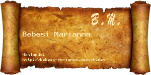 Bebesi Marianna névjegykártya